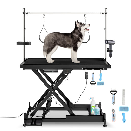 Update Electric Pet Grooming Table, 110V 220V Professional Groomer Recommend Super Deluxe Electric Pet Grooming Table, Height Adjust From 8 Up To 36inch BLACK COLOR